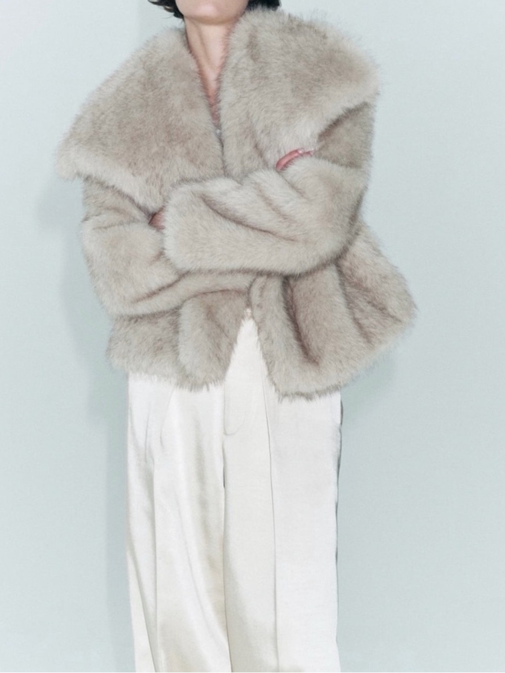 Viral Zara Ecru faux fur jacket
4360/240 Sz S